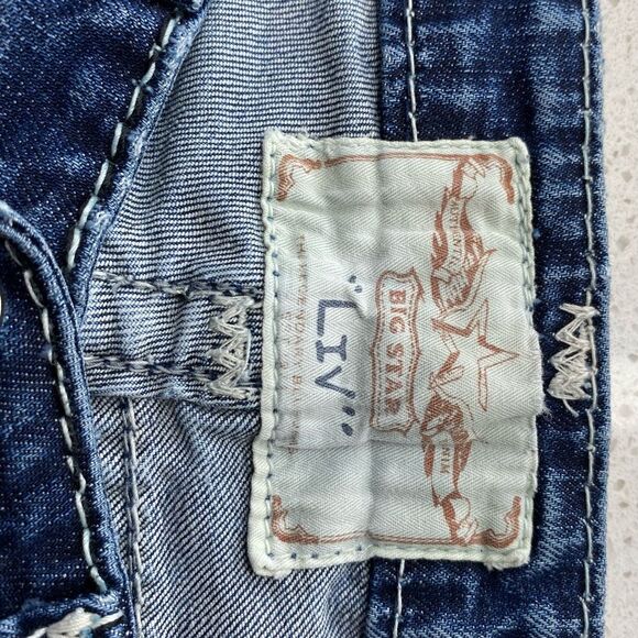 •	Big Star Liv Capri Jeans Women’s 30x23 Blue Stretch Denim EUC - Picture 9 of 15